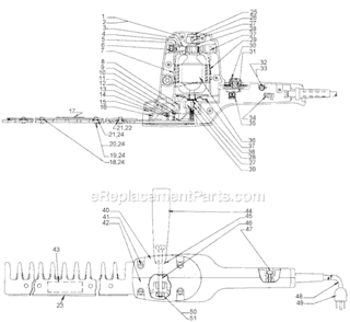 Page A Diagram and Parts List for 8100 Type 1A1 Black and Decker Hedge Trimmer